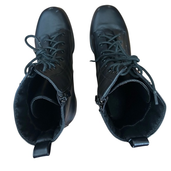 Koi Footwear Black & Gold Astro Star & Moon Chunky Platform Boots Size 7 Goth - Picture 9 of 11